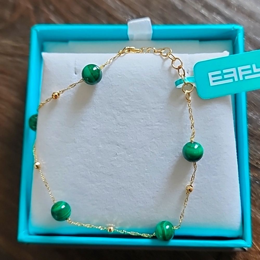 Effy Yellow gold malachite bracelet